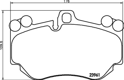 HELLA Brake pad set - T1414 - for e.g. PORSCHE 8DB355011-011