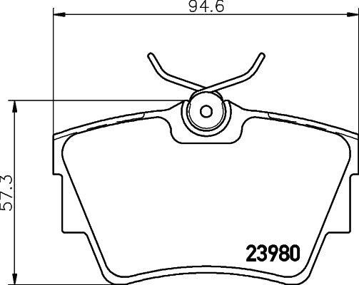HELLA Brake pad set - T1390 - for e.g. FIAT / MITSUBISHI / NISSAN / OPEL 8DB355010-761