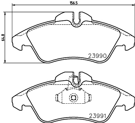 HELLA Brake pad set - T1835 - for e.g. DODGE / FREIGHTLINER / MERCEDES-BENZ /VW 8DB355014-481