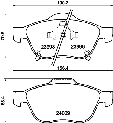 HELLA Brake pad set - T1418 - for e.g. TOYOTA 8DB355011-041