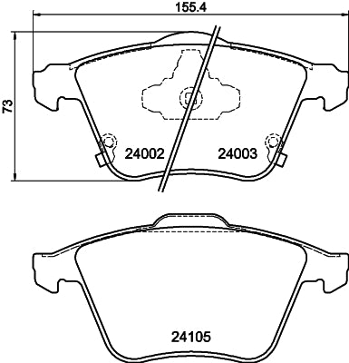 HELLA Brake pad set - T1419 - for e.g. MAZDA 8DB355011-051