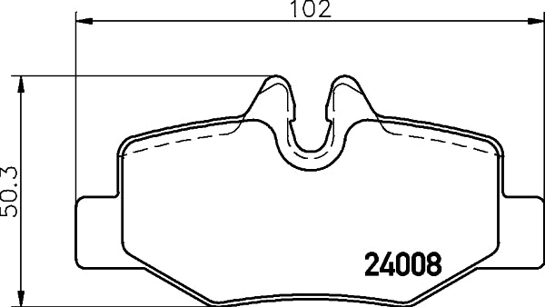 HELLA Brake pad set - T1383 - for e.g. MERCEDES-BENZ 8DB355010-661