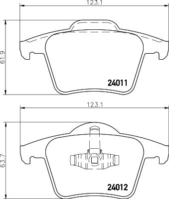HELLA Brake pad set - T1394 - for e.g. VOLVO / VOLVO ASIA 8DB355010-801