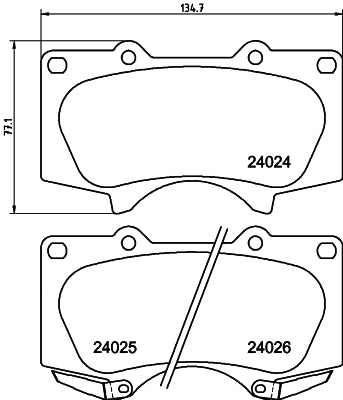 HELLA Brake pad set - T1795 - for e.g. LEXUS / TOYOTA 8DB355014-121