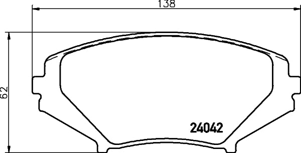 HELLA Brake pad set - T1402 - for e.g. MAZDA 8DB355010-881