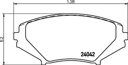 HELLA Brake pad set - T1402 - for e.g. MAZDA 8DB355010-881