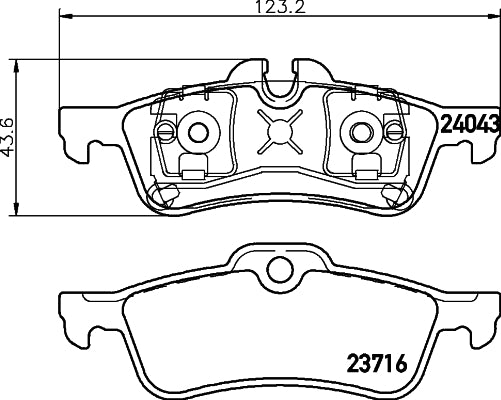 HELLA Brake pad set - T1450 - for e.g. MINI 8DB355011-351