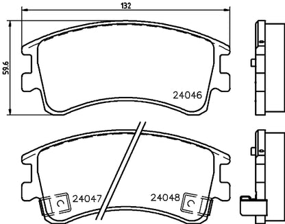 HELLA Brake pad set - T1429 - for e.g. MAZDA 8DB355011-141