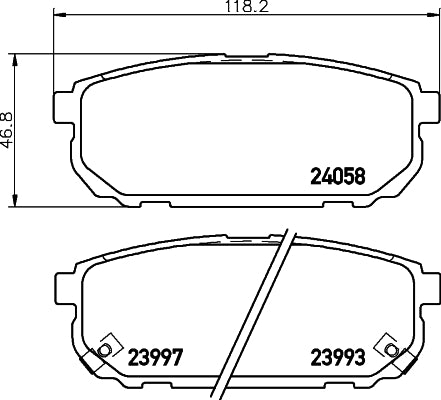 HELLA Brake pad set - T1401 - for e.g. KIA 8DB355010-871
