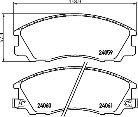 HELLA Brake pad set - T1396 - for e.g. HYUNDAI 8DB355010-821