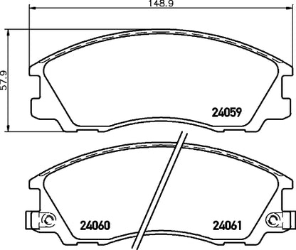 HELLA Brake pad set - T1396 - for e.g. HYUNDAI 8DB355010-821