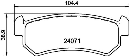 HELLA Brake pad set - T1458 - for e.g. CHEVROLET / DAEWOO / HOLDEN 8DB355011-451