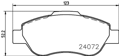 HELLA Brake pad set - T1442 - for e.g. FIAT 8DB355011-241