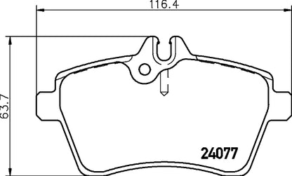 HELLA Brake pad set - T1453 - for e.g. MERCEDES-BENZ 8DB355011-381