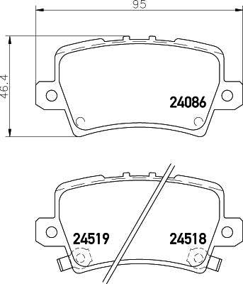 HELLA Brake pad set - T1569 - for e.g. HONDA 8DB355006-751