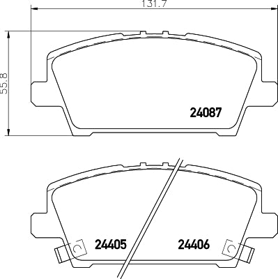 HELLA Brake pad set - T1586 - for e.g. HONDA 8DB355006-911