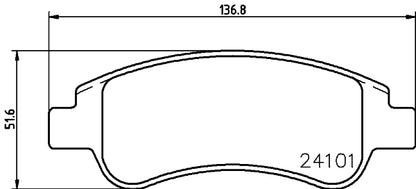 HELLA Brake pad set - T1468 - for e.g. CITROEN / PEUGEOT 8DB355011-521