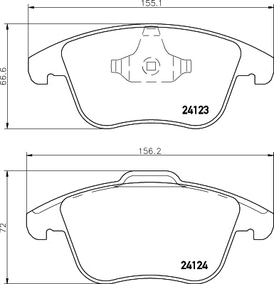 HELLA Brake pad set - T2198 - for e.g. LAND ROVER 8DB355019-881