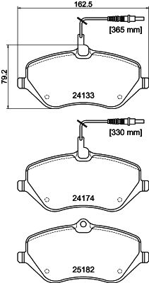HELLA Brake pad set - T2031 - for e.g. CITROEN / PEUGEOT 8DB355015-621