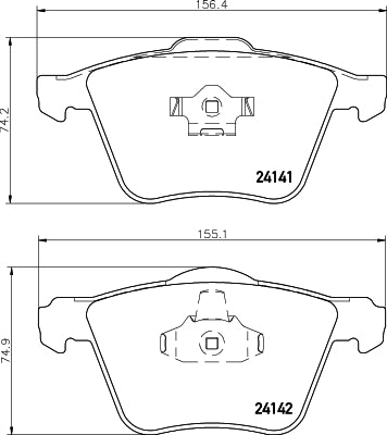 HELLA Brake pad set - T1488 - for e.g. VOLVO / VOLVO ASIA 8DB355011-721