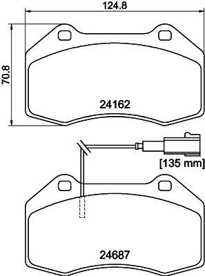 HELLA Brake pad set - T1786 - for e.g. ABARTH / ALFA ROMEO / FIAT 8DB355014-061