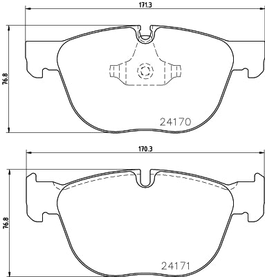 HELLA Brake pad set - T1619 - for e.g. BMW 8DB355012-541