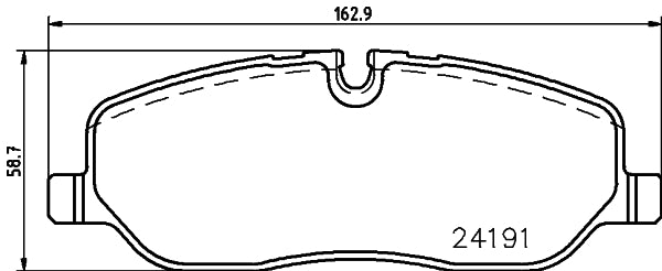 HELLA Brake pad set - T1513 - for e.g. LAND ROVER 8DB355011-971