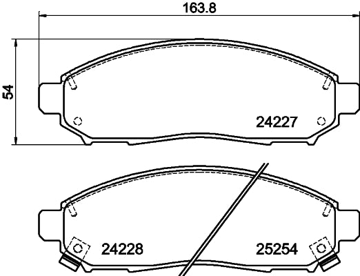 HELLA Brake pad set - T2105 - for e.g. CHEVROLET / NISSAN / SUZUKI 8DB355016-121