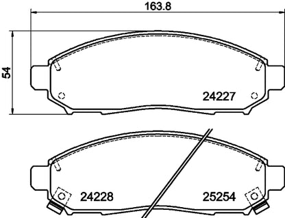 HELLA Brake pad set - T2105 - for e.g. CHEVROLET / NISSAN / SUZUKI 8DB355016-121