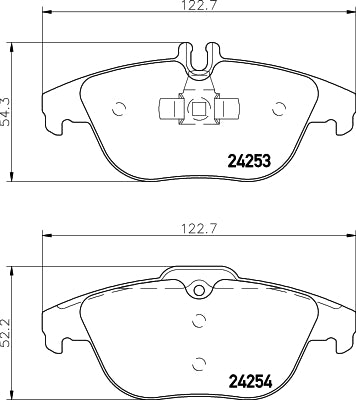 HELLA Brake pad set - T1637 - for e.g. MERCEDES-BENZ 8DB355012-741