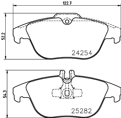 HELLA Brake pad set - T2153 - for e.g. MERCEDES-BENZ 8DB355016-281