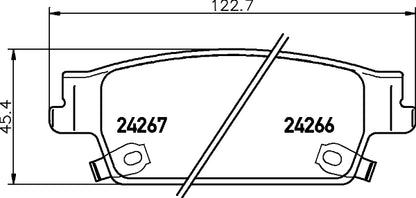 HELLA Brake pad set - T1540 - for e.g. CADILLAC 8DB355012-231