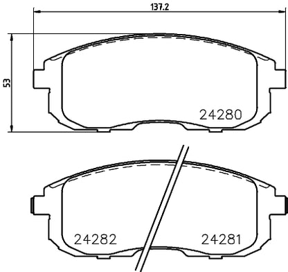 HELLA Brake pad set - T1654 - for e.g. FIAT / NISSAN / SUZUKI 8DB355012-901