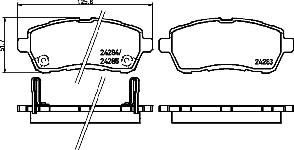 HELLA Brake pad set - T1778 - for e.g. DAIHATSU / MARUTI / MAZDA / PROTON 8DB355014-001
