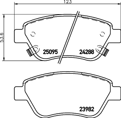 HELLA Brake pad set - T1995 - for e.g. PROTON 8DB355015-441