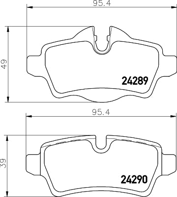 HELLA Brake pad set - T1738 - for e.g. MINI 8DB355013-661