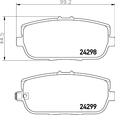 HELLA Brake pad set - T1572 - for e.g. ABARTH / FIAT / MAZDA 8DB355006-781