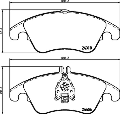 HELLA Brake pad set - T1624 - for e.g. MERCEDES-BENZ 8DB355012-621