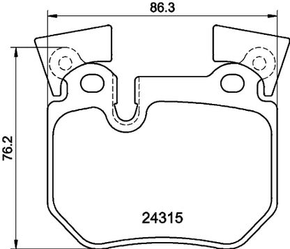 HELLA Brake pad set - T1620 - for e.g. BMW 8DB355012-551