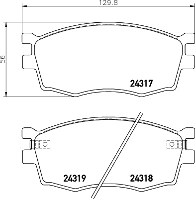 HELLA Brake pad set - T1591 - for e.g. DODGE / HYUNDAI / KIA 8DB355006-951