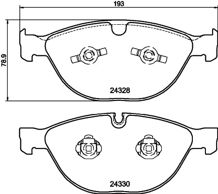 HELLA Brake pad set - T1618 - for e.g. BMW / JAGUAR 8DB355012-521