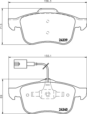 HELLA Brake pad set - T1585 - for e.g. ALFA ROMEO 8DB355006-901