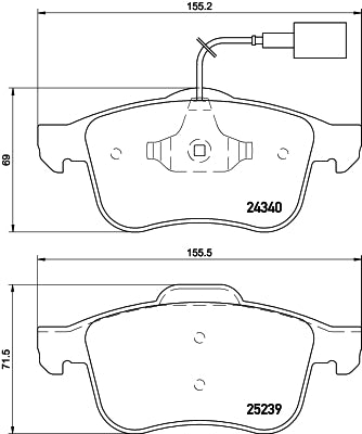 HELLA Brake pad set - T2010 - for e.g. ALFA ROMEO / DODGE 8DB355015-531
