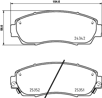 HELLA Brake pad set - T2163 - for e.g. ACURA / HONDA 8DB355019-761
