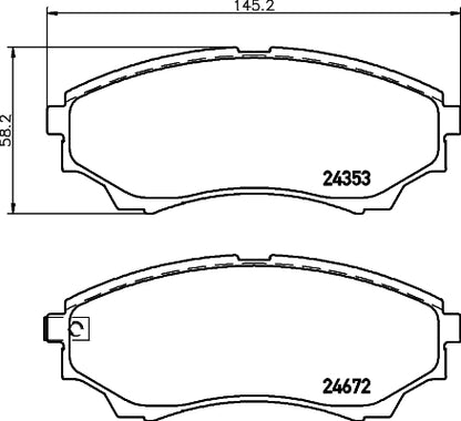 HELLA Brake pad set - T1603 - for e.g. FORD / MAZDA 8DB355012-381