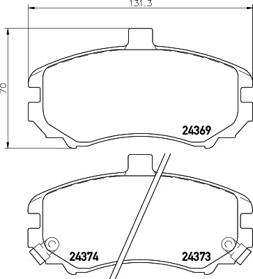 HELLA Brake pad set - T1612 - for e.g. HYUNDAI 8DB355012-471