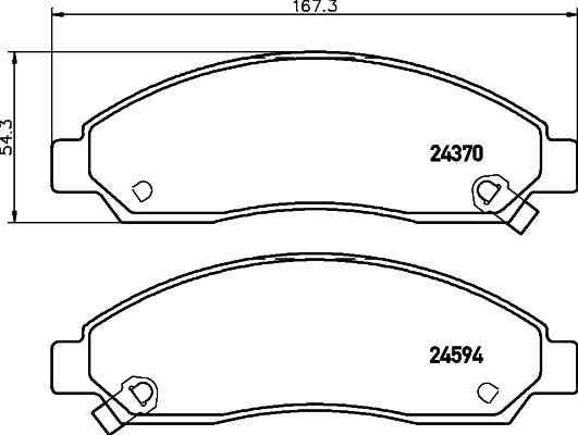 HELLA Brake pad set - T1695 - for e.g. CHEVROLET / GMC / HOLDEN / ISUZU 8DB355013-291