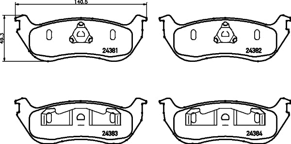 HELLA Brake pad set - T1613 - for e.g. FORD / MERCURY 8DB355012-481