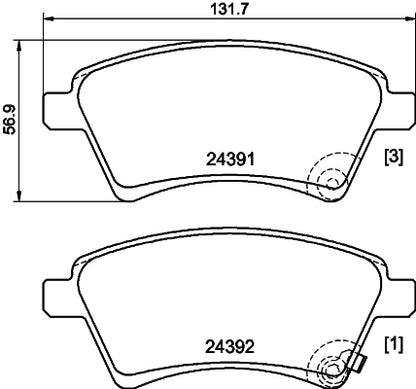 HELLA Brake pad set - T1616 - for e.g. FIAT / SUZUKI 8DB355012-511