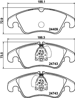 HELLA Brake pad set - T2078 - for e.g. FORD 8DB355040-621